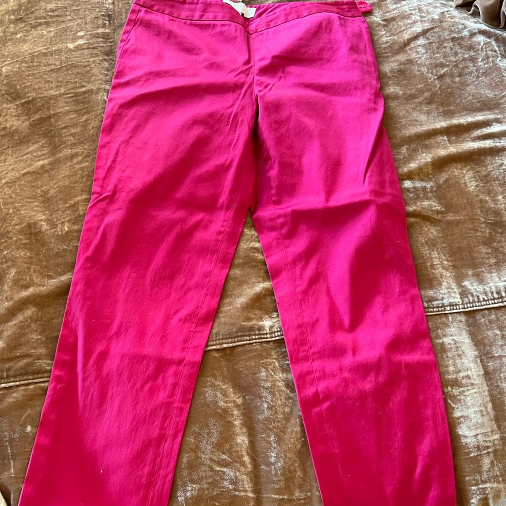 Talbots Hot Pink Satin Pants Gem